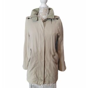 1 Madison Rain Coat Jacket Hoodie Cream/Tan Small